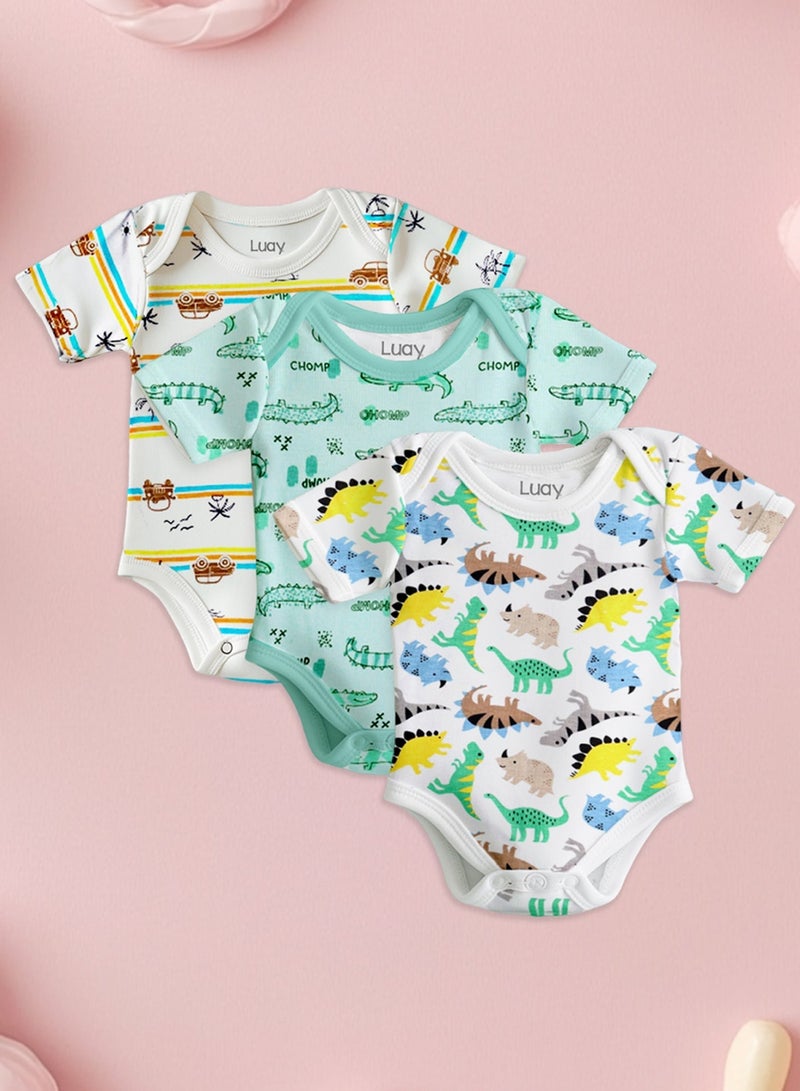 لؤي 100٪ قطن عضوي | رومبر للأطفال | ملابس نوم | جمبسوت | وندر سوت للأطفال الرضع – مناسب للأولاد والبنات حديثي الولادة والرضع والأطفال الصغار، بتصاميم وألوان زاهية تضفي مظهراً احتفالياً مميزاً. - Image 1